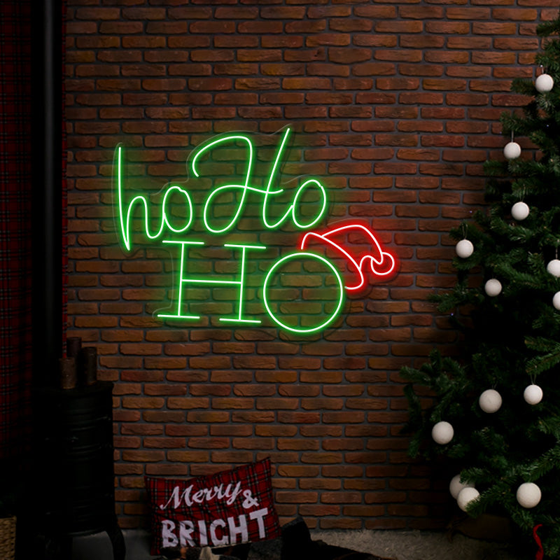 Ho Ho Ho Neon Sign for Christmas Party Decor