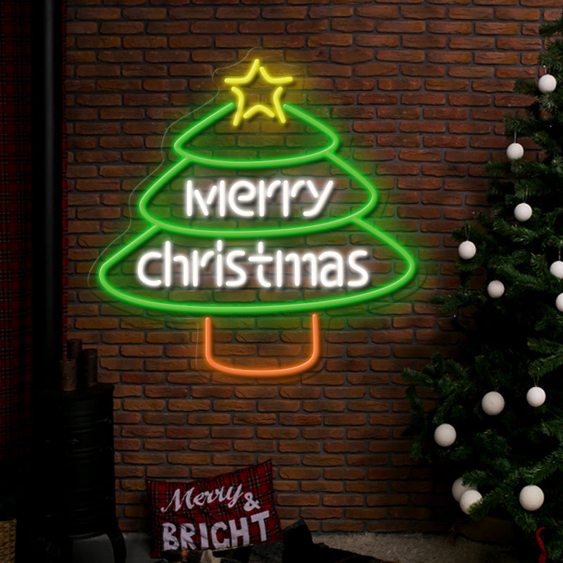 Christmas Tree Neon Sign for Business Christmas Decor