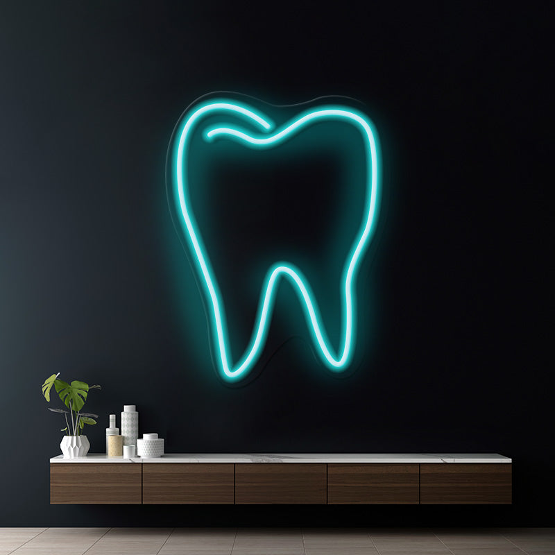 Tooth Neon Sign Light for Tooth Hospital Window Wall Decor