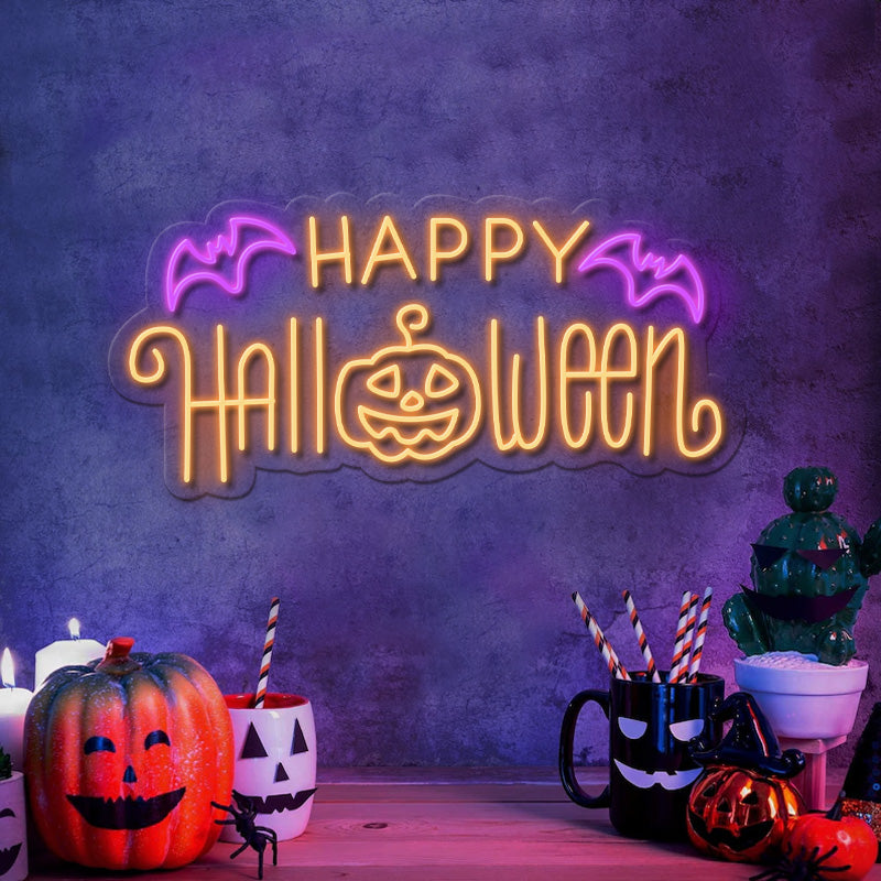 Happy Halloween Neon Sign Light Home Decor Sign Light