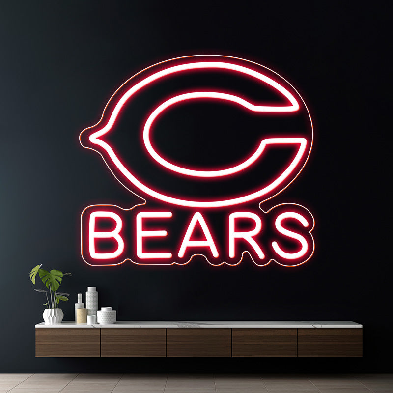 Chicago Bear Led Neon Sign Light Man Cave Gift