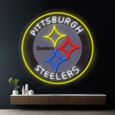 Pittsburgh Steelers Neon Sign Light for Man Cave Decor