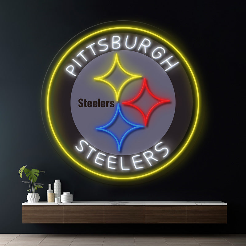 Pittsburgh Steelers Neon Sign Light for Man Cave Decor