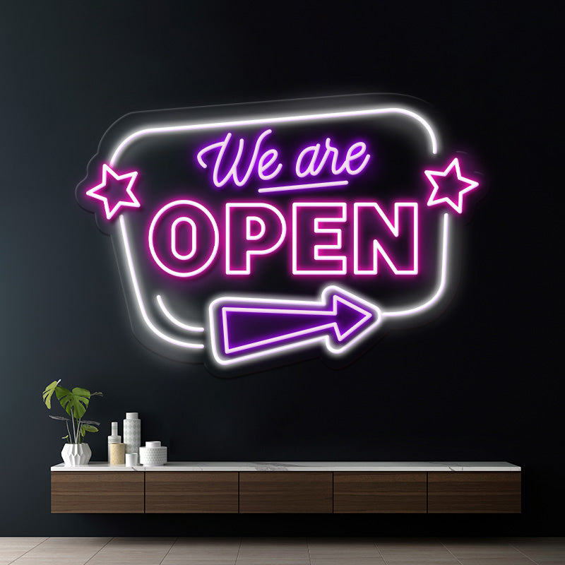 We Are Open Led Neon Sign Business Shop Decor Sign Light