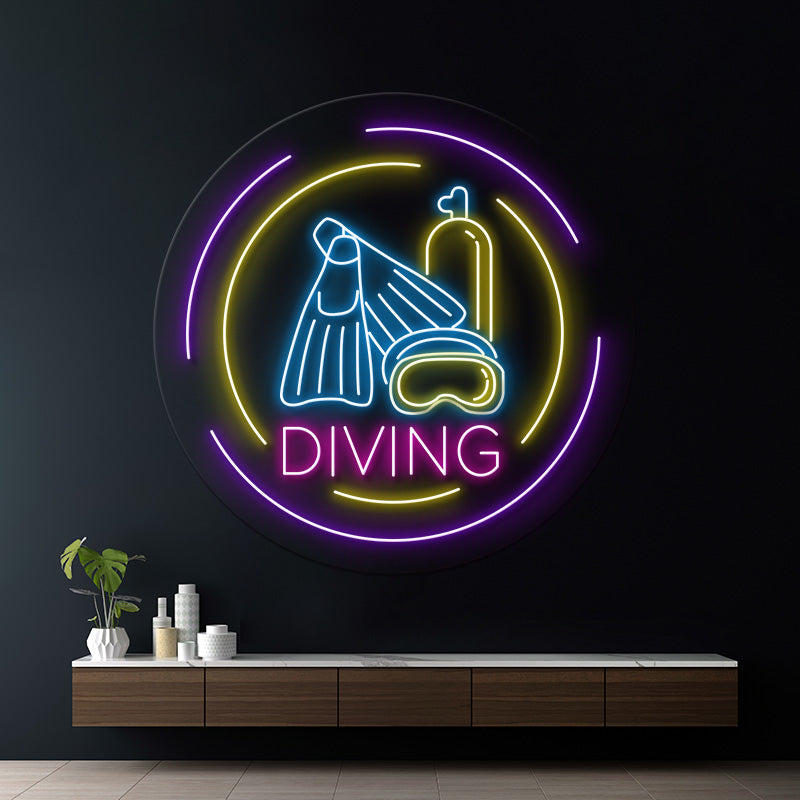 Scuba Diving Neon Sign Diving Equipment Led Sign