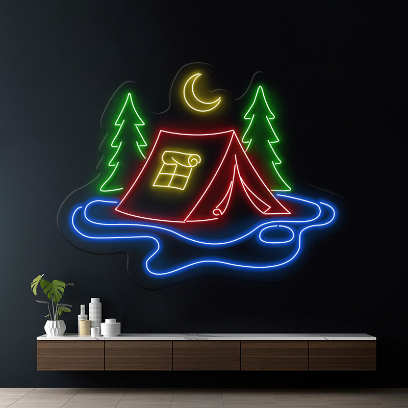 Camping Explore Mountain Neon Sign Light