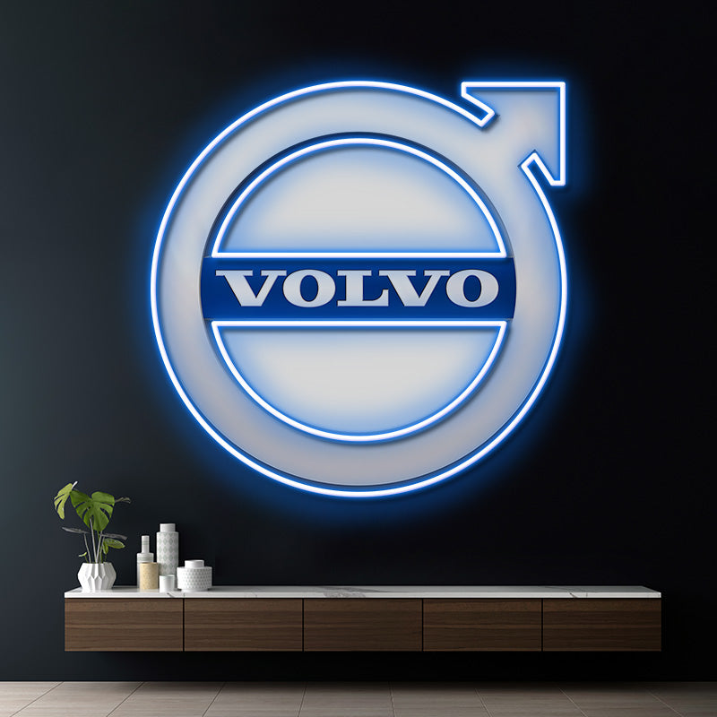 Volvo Logo Led Neon Sign Light Car Garage Decor