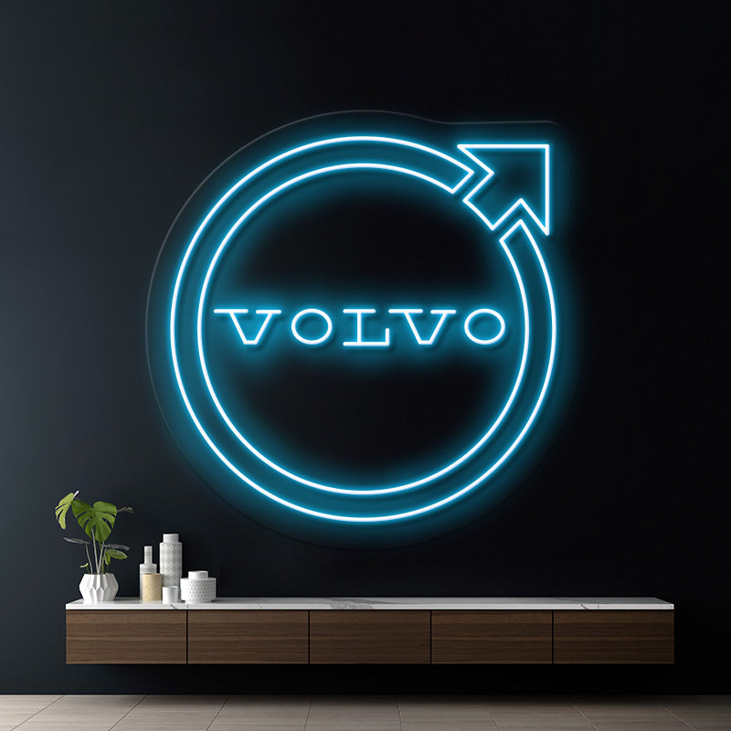 Volvo Logo Led Neon Sign Light for Car Garage Decor