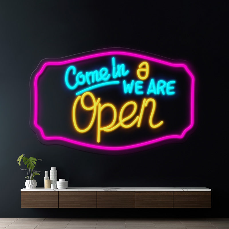 Colorful Come In We Are Open Led Neon Sign