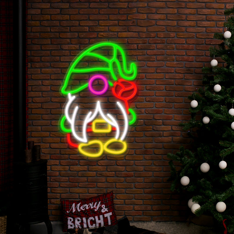 Christmas Gnome Art Led Neon Sign for Party Decor Festival Gifts