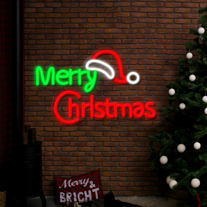 Hat&Merry Christmas Led Neon Light Sign