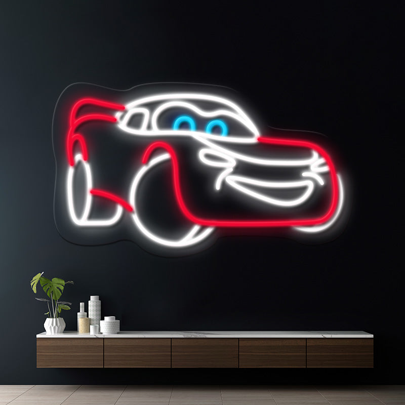 Lightning McQueen Led Neon Sign Christmas Gift Cars on the Road