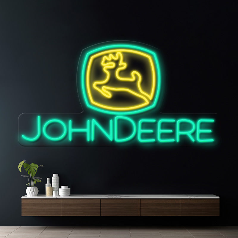 John Deere Neon Sign Farm Equipment Room Decor Sign