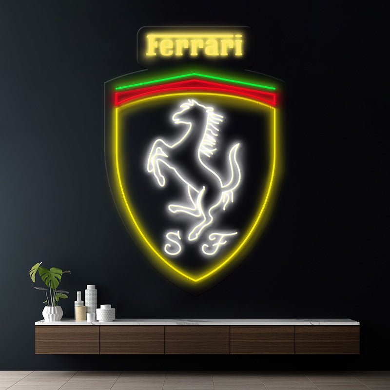 Ferrari Car Led Neon Sign  Man Cave Decor Light