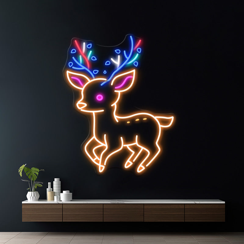 Colorful Reindeer Led Neon Sign Kids Room Decor