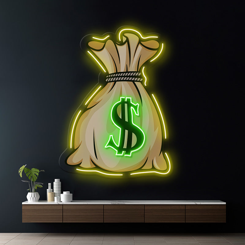 Money Bag Led Neon Sign Business Shop Wall Decor Sign