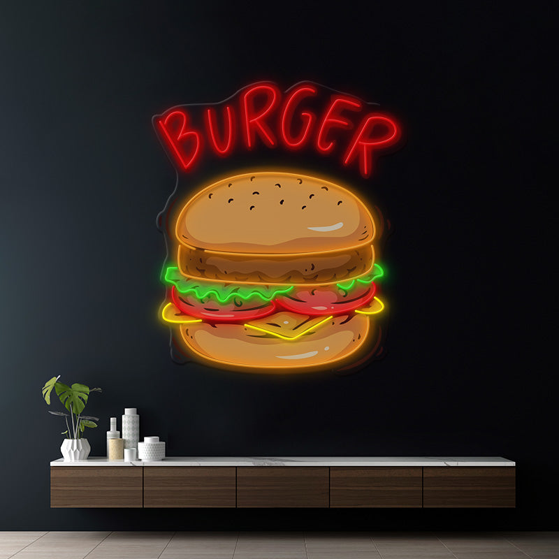 Burger Led Neon Sign Shop Decor Led Neon Sign