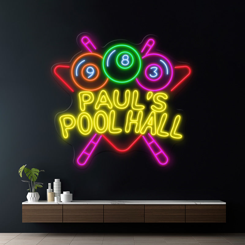 Custom Pool Hall Led Neon Sign for Shop Decor