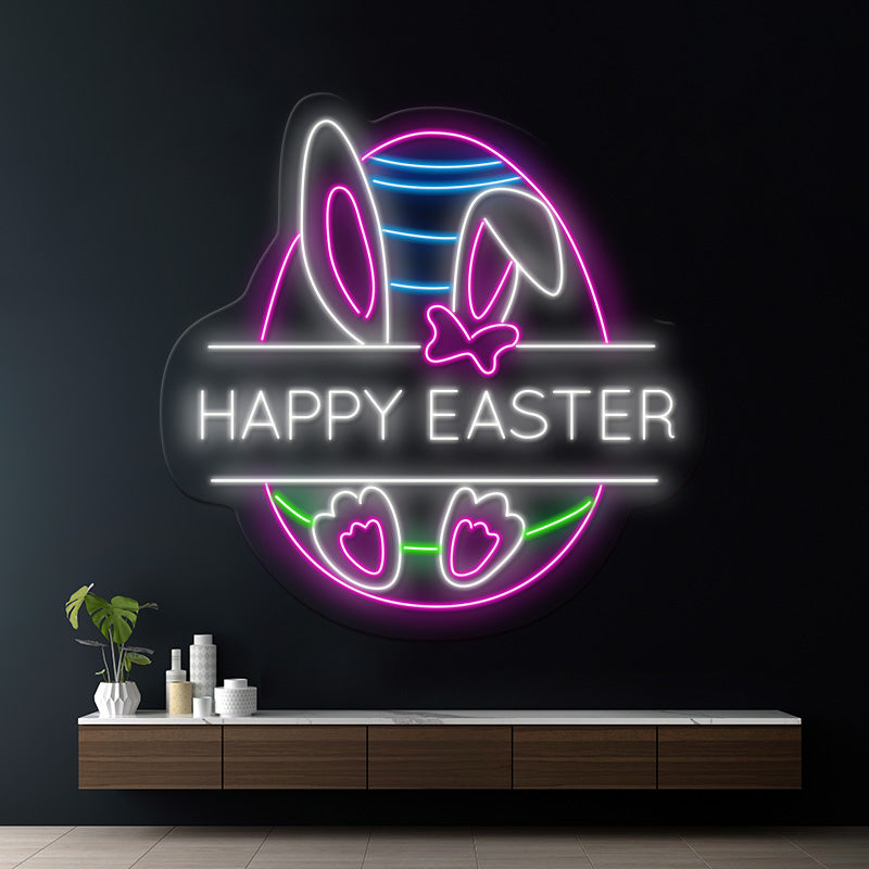 Happy Easter Led Neon Sign Home Party Decor Signs