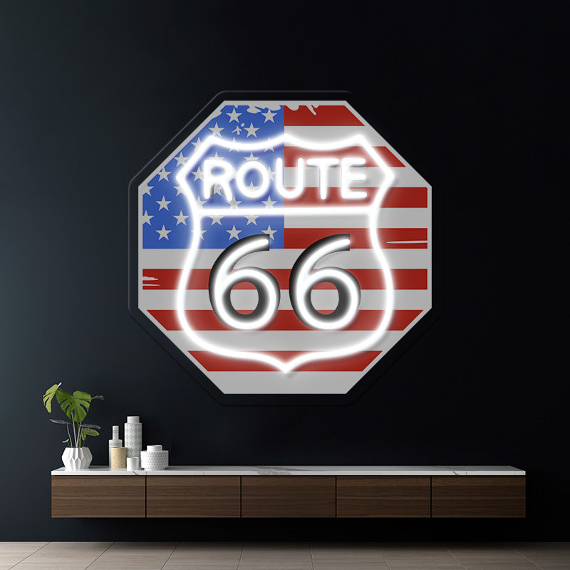 ROUTE 66 Custom Business Store Neon Sign