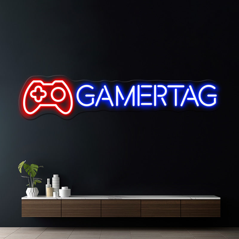 Gamertag Led Neon Sign Man Cave Decor Sign