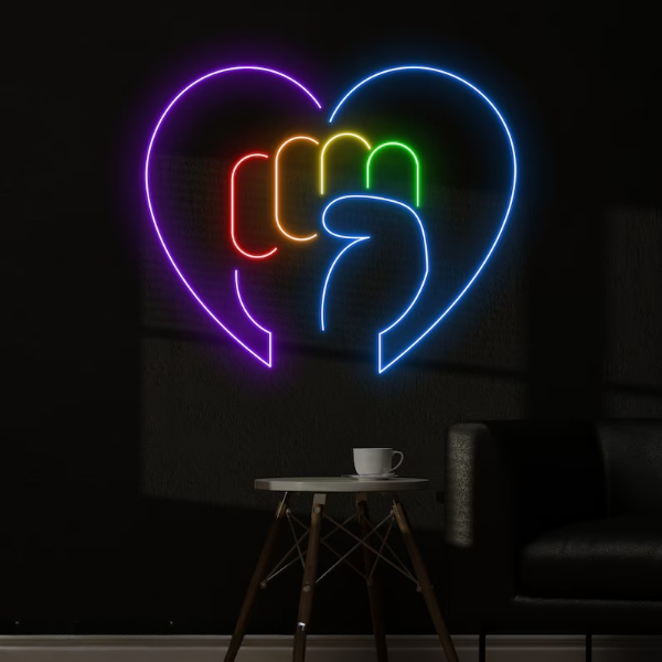 Fighting Hand Led Sign Happy Pride Day Neon Sign