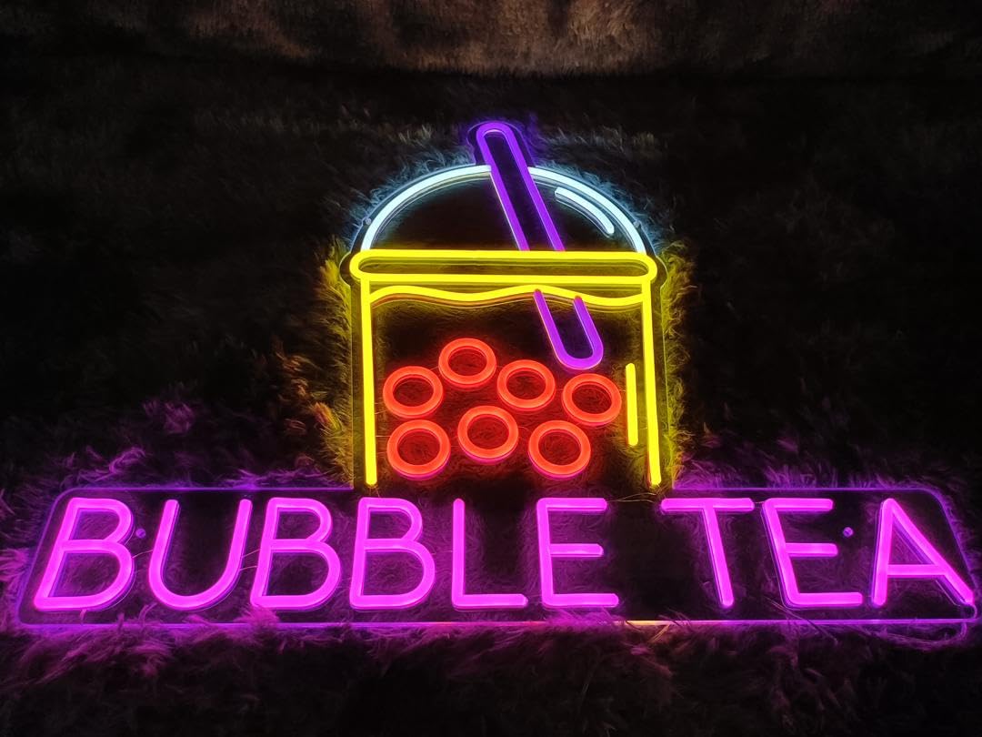 Bubble Tea Neon Sign for Wall Decor