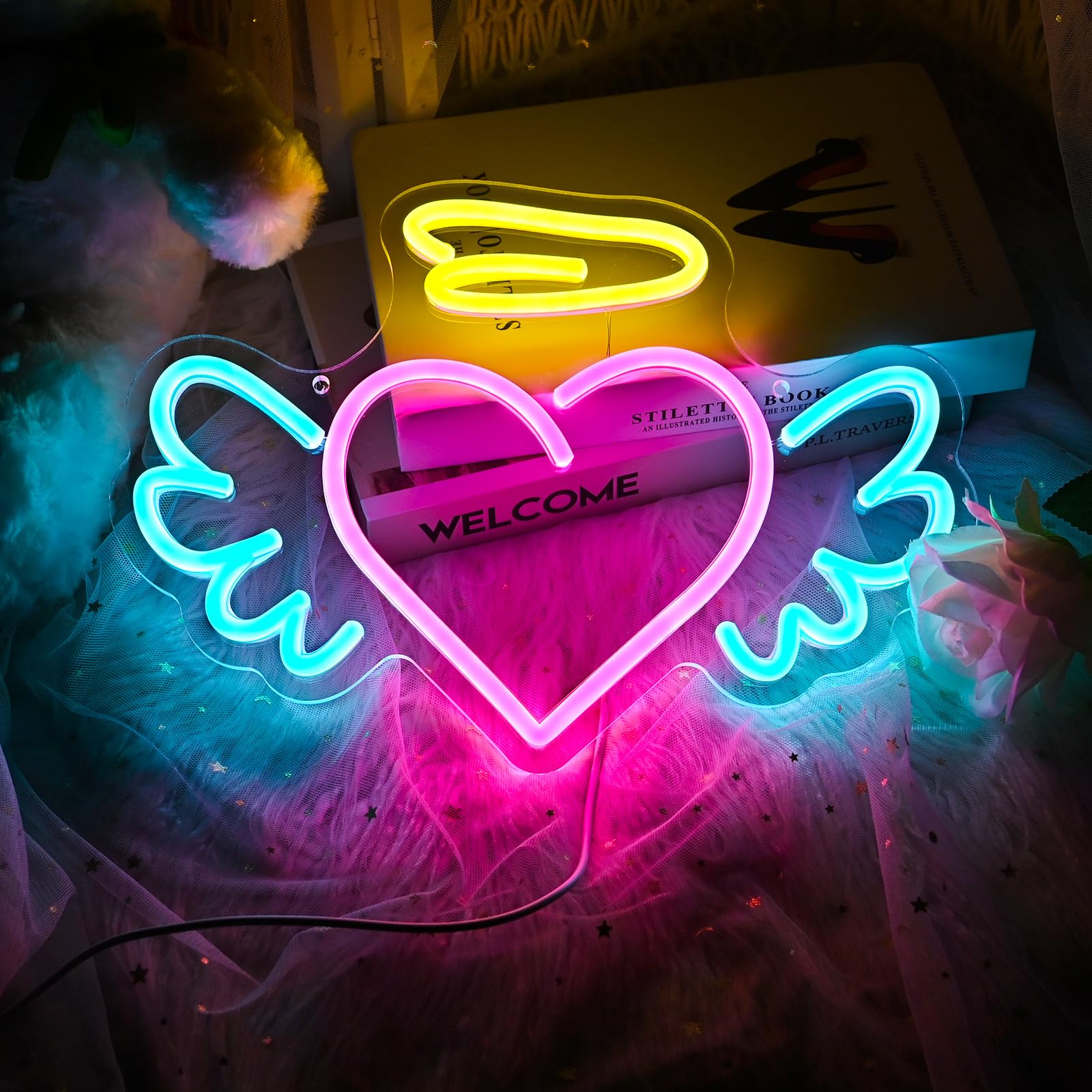 Angel Heart Neon Sign