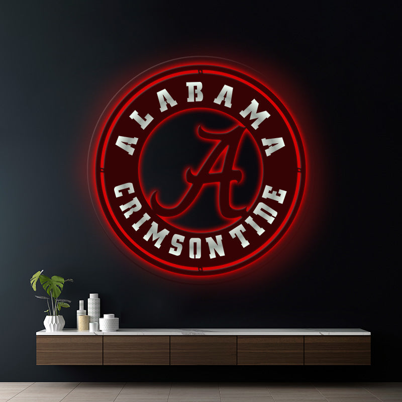 Alabama Crimson Tide in red neon
