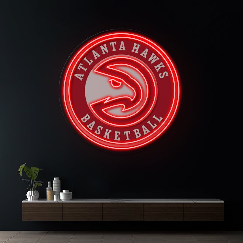 Atlanta Hawks NBA Led Neon Sign Man Cave Decor