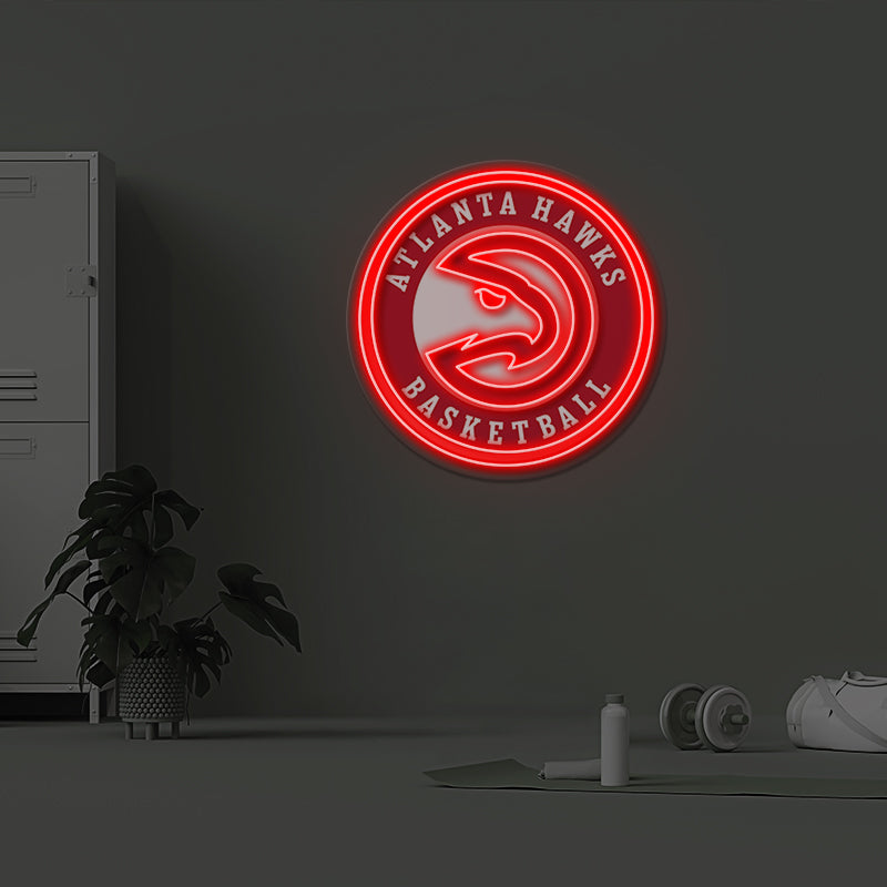 Atlanta Hawks NBA Led Neon Sign Man Cave Decor