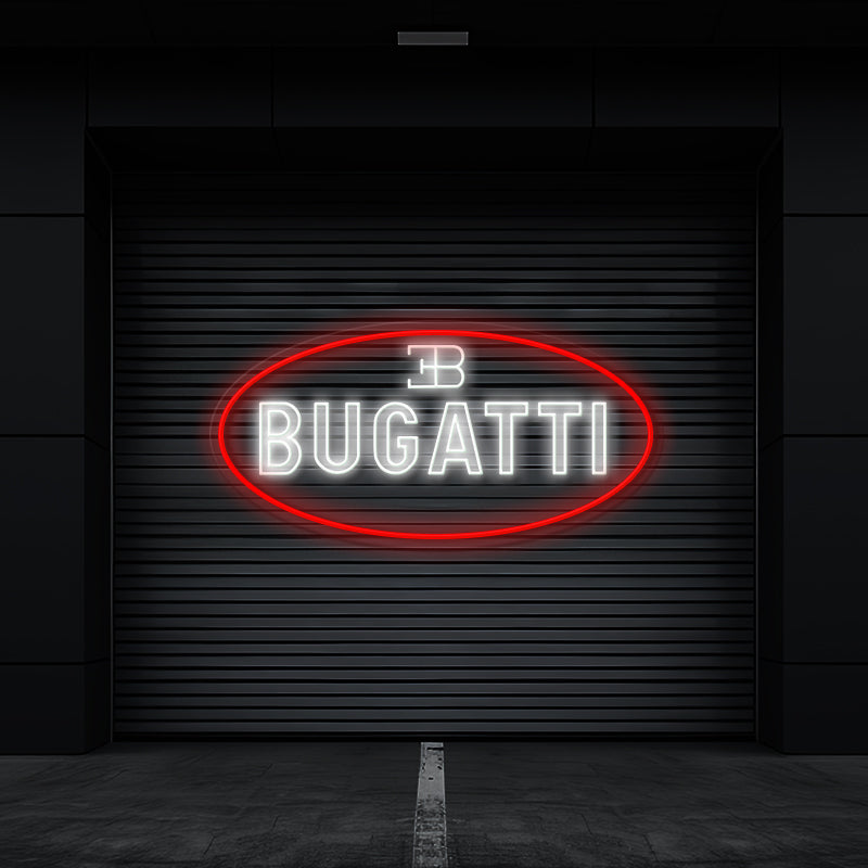 BUGATTI Car Logo Neon Sign Man Cave Decor Wall Light