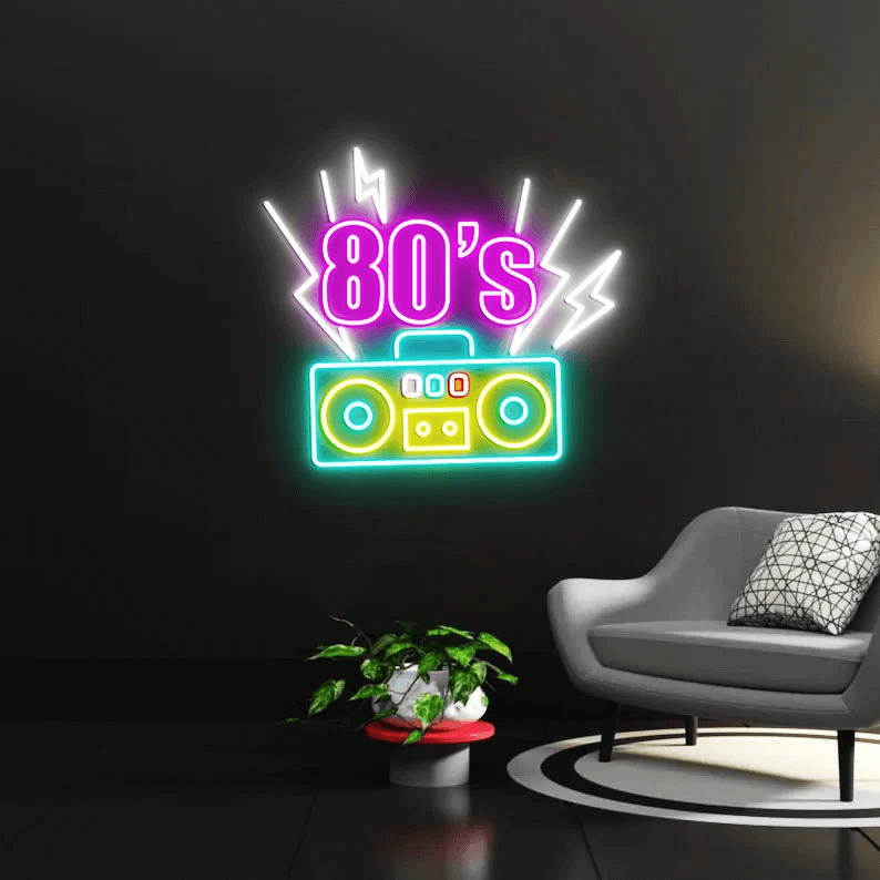 Back To The 80s Neon Light  Retro Party Decor Neon Sign