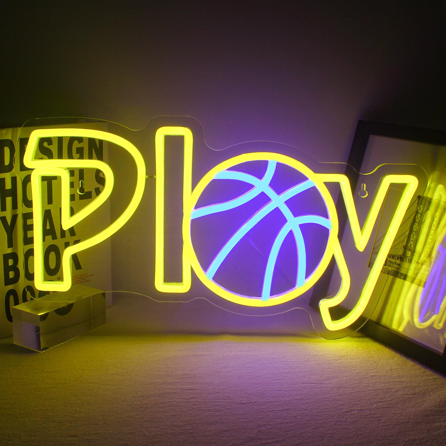 Yellow&Blue Basketball Neon Sign