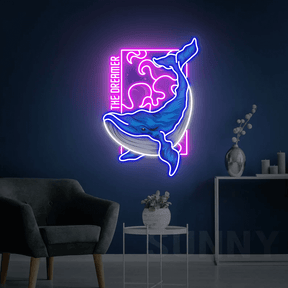 Blue Whale Neon Sign Home Business Wall Decor Art