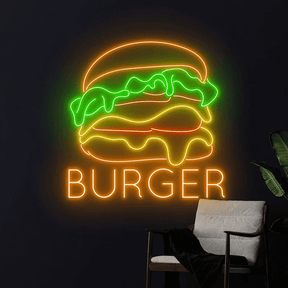 Burgers Restaurant Neon Sign Shop Wall Decor Art Sign