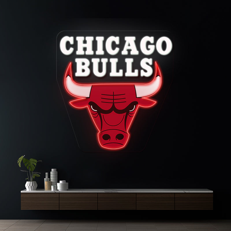 Chicago Bulls NBA Led Neon Sign Man Cave Decor