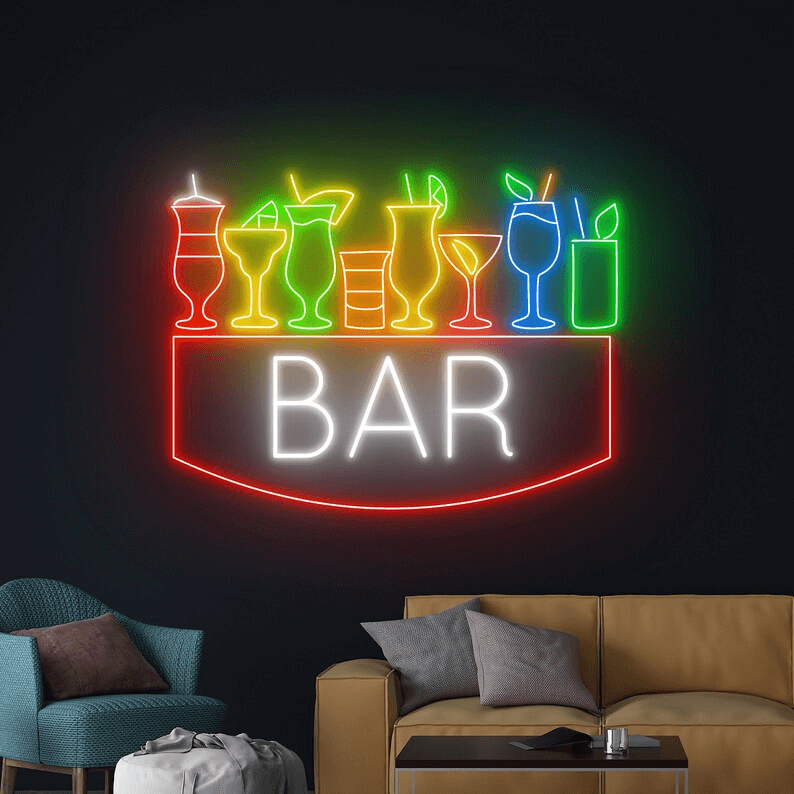 Cocktail Bar Neon Sign Bar Logo LED Light