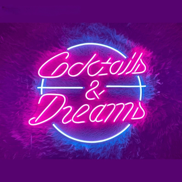 Cocktails And Dreams Neon Sign Bar Decor Neon Sign