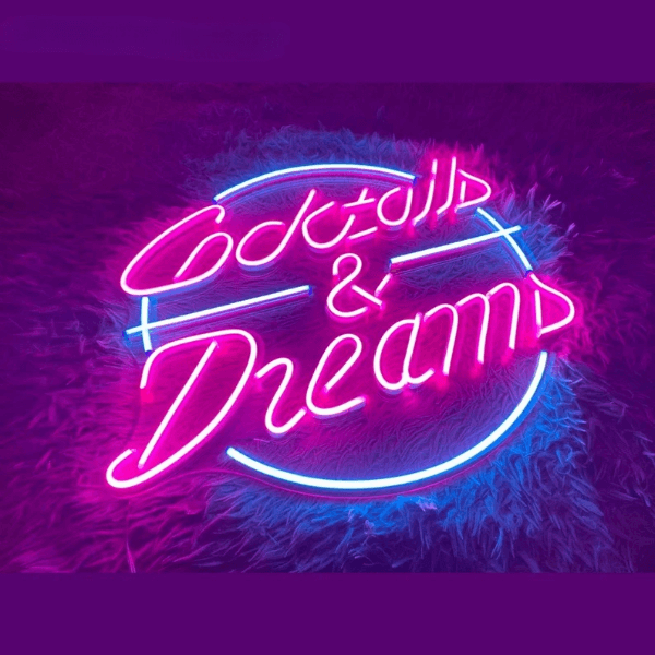 Cocktails And Dreams Neon Sign Bar Decor Neon Sign