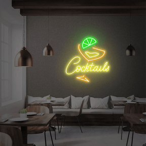 Cocktails Neon Sign Bar Neon Sign Wall Art