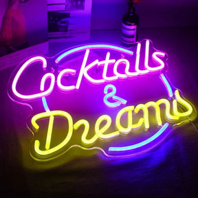 Cocktails & Dreams Neon Sign Bar Led Neon Sign