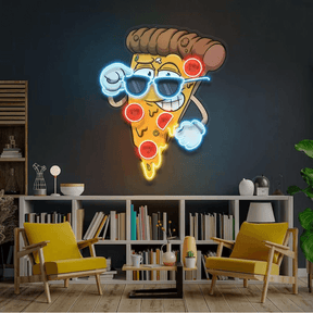 Cool Cartoon Pizza Custom Led Neon Signs for Wall Decor