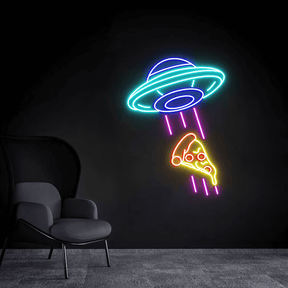 Cool UFO Neon Sign Kidnapping Pizza Neon Sign