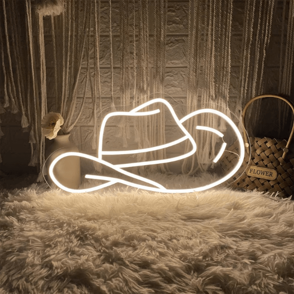 Cowgirl Hat LED Neon Light Wall Decor Neon Sign