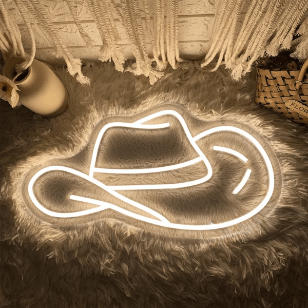 Cowgirl Hat LED Neon Light Wall Decor Neon Sign