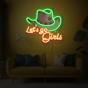 Cowgirl Hat Neon Sign Wall Art Decor Sign