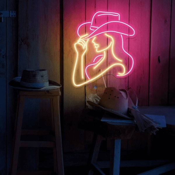 Cowgirl Led Sign Cowgirl Neon Sign Western Wall Decor Bar Neon Sign