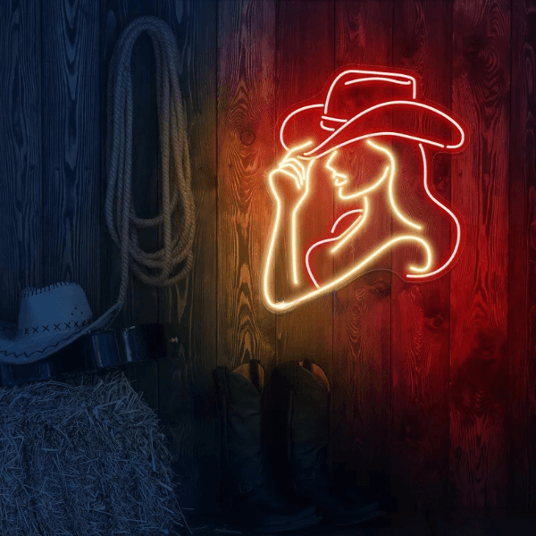 Cowgirl Led Sign Cowgirl Neon Sign Western Wall Decor Bar Neon Sign