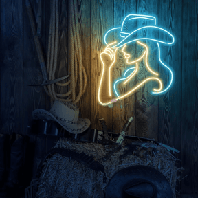 Cowgirl Led Sign Cowgirl Neon Sign Western Wall Decor Bar Neon Sign